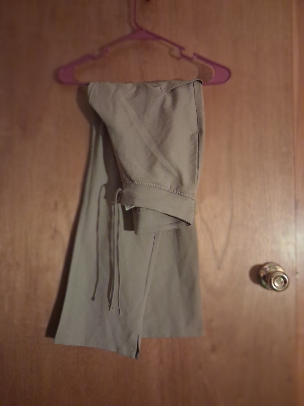 Women's Drawstring Waist Khaki Scrub Pants